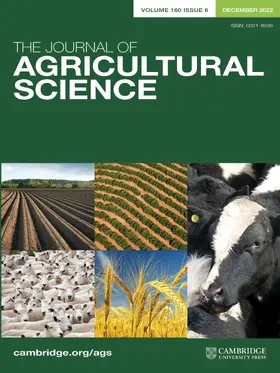  The Journal of Agricultural Science | Zeitschrift |  Sack Fachmedien