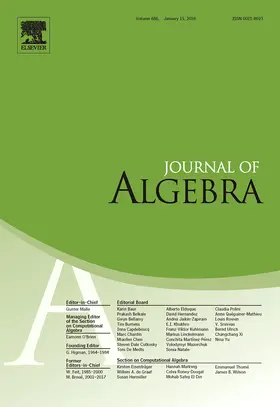  Journal of Algebra | Zeitschrift |  Sack Fachmedien