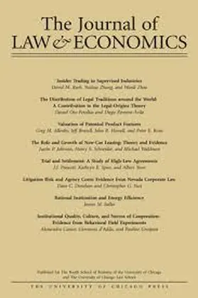 The Journal of Law and Economics | University of Chicago Press | Zeitschrift | sack.de