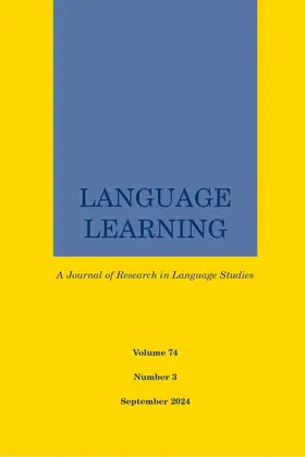 Language Learning | John Wiley & Sons | Zeitschrift | sack.de