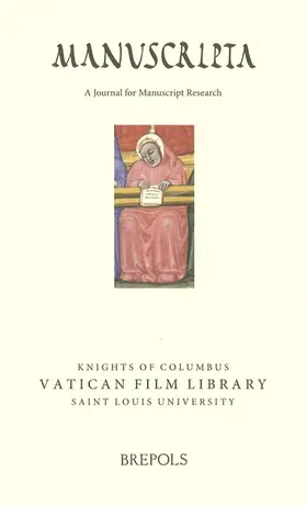 Manuscripta | Brepols | Zeitschrift | sack.de