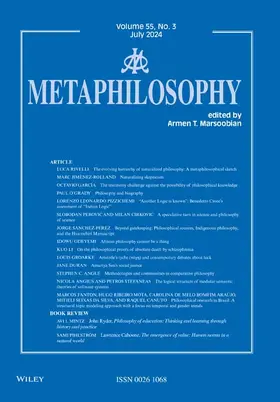 Metaphilosophy | John Wiley & Sons | Zeitschrift | sack.de