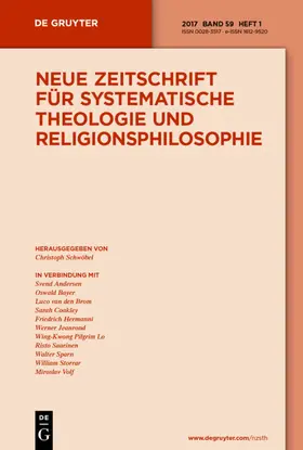 Neue Zeitschrift für Systematische Theologie und Religionsphilosophie | De Gruyter | Zeitschrift | www.sack.de