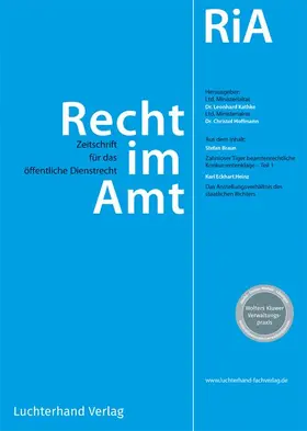  Recht im Amt - RiA | Zeitschrift |  Sack Fachmedien