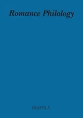  Romance Philology | Zeitschrift |  Sack Fachmedien
