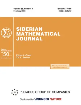  Siberian Mathematical Journal | Zeitschrift |  Sack Fachmedien