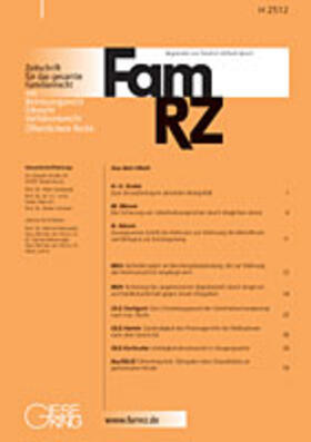 Bosch, F. / Brox, H. / u.a. |  Zeitschrift für das gesamte Familienrecht (FamRZ) | Zeitschrift |  Sack Fachmedien