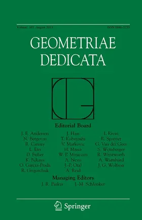 Editor-in-Chief: J.R. Parker / J.-M. Schlenker |  Geometriae Dedicata | Zeitschrift |  Sack Fachmedien