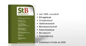 Deutscher Fachverlag, Fachmedien Recht, Frankfurt am Main |  StB | Zeitschrift |  Sack Fachmedien