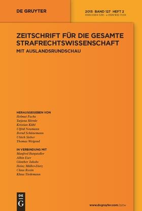 Zeitschrift für die gesamte Strafrechtswissenschaft | De Gruyter | Zeitschrift | sack.de