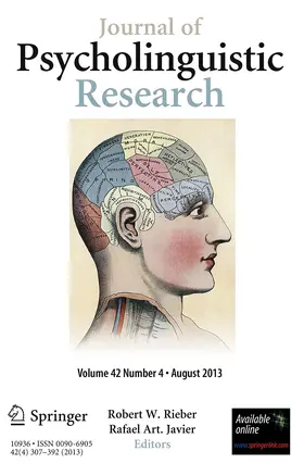  Journal of Psycholinguistic Research | Zeitschrift |  Sack Fachmedien