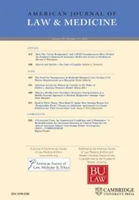 American Journal of Law & Medicine | Cambridge University Press | Zeitschrift | www.sack.de