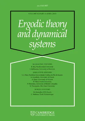  Ergodic Theory and Dynamical Systems | Zeitschrift |  Sack Fachmedien