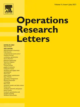  Operations Research Letters | Zeitschrift |  Sack Fachmedien