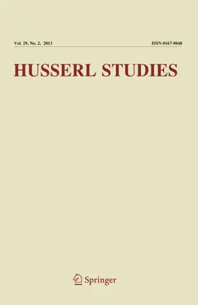  Husserl Studies | Zeitschrift |  Sack Fachmedien