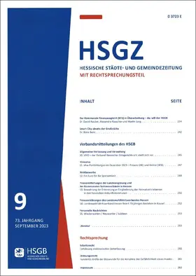 Hessischer Städte- und Gemeindebund e.V. |  Hessische Städte- und Gemeindezeitung | Zeitschrift |  Sack Fachmedien