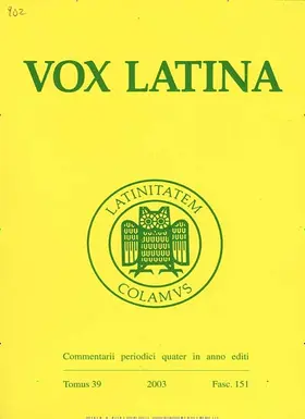 Societas Latina |  Vox Latina | Zeitschrift |  Sack Fachmedien