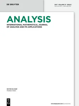 Analysis | De Gruyter (O) | Zeitschrift | www.sack.de