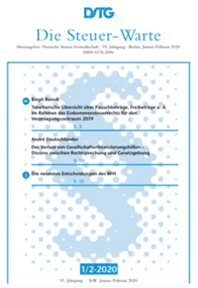 Deutsche Steuer-Gewerkschaft e.V. |  Die Steuer-Warte | Zeitschrift |  Sack Fachmedien