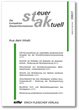 Steuer-Aktuell | efv | Zeitschrift | sack.de