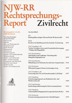NJW-Redaktion |  NJW-Rechtsprechungs-Report Zivilrecht (NJW-RR) | Zeitschrift |  Sack Fachmedien