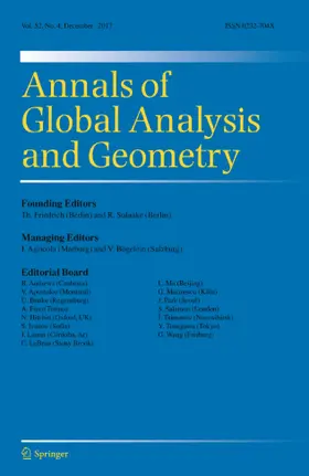  Annals of Global Analysis and Geometry | Zeitschrift |  Sack Fachmedien