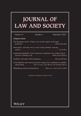 Journal of Law and Society | John Wiley & Sons | Zeitschrift | sack.de