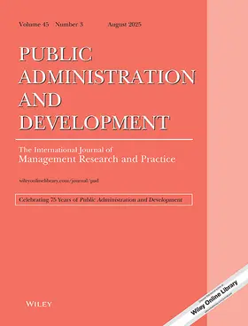 Public Administration and Development | Zeitschrift |  Sack Fachmedien