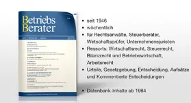 Deutscher Fachverlag GmbH, Fachmedien Recht, Frankfurt am Main |  Betriebs-Berater | Zeitschrift |  Sack Fachmedien