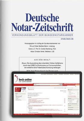 Manfred Blank, Günter Brambring, Rainer Kanzleiter |  Deutsche Notar-Zeitschrift (DNotZ) | Zeitschrift |  Sack Fachmedien
