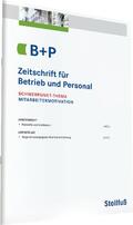 Dr. Jürgen Schmidt-Troje (Redaktion) |  Zeitschrift für Betrieb und Personal - B+P | Zeitschrift |  Sack Fachmedien