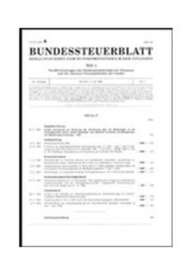  Bundessteuerblatt – BStBl - Ausgabe D = Teil II | Zeitschrift |  Sack Fachmedien