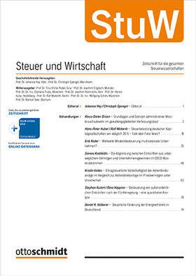 Steuer und Wirtschaft - StuW | Otto Schmidt | Zeitschrift | sack.de