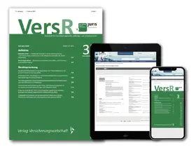  Versicherungsrecht – VersR | Zeitschrift |  Sack Fachmedien