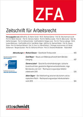  ZFA - Zeitschrift für Arbeitsrecht | Zeitschrift |  Sack Fachmedien