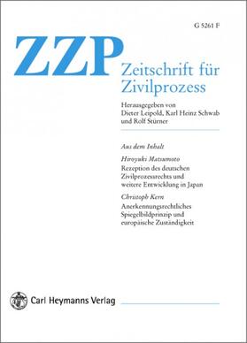 von Prof. Dr. Christoph Althammer (Hrsg.) / Prof. Dr. Alexander Bruns (Hrsg.) |  ZZP - Zeitschrift für Zivilprozess | Zeitschrift |  Sack Fachmedien