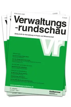 Dr. Stephan Articus |  Verwaltungsrundschau - VR | Zeitschrift |  Sack Fachmedien