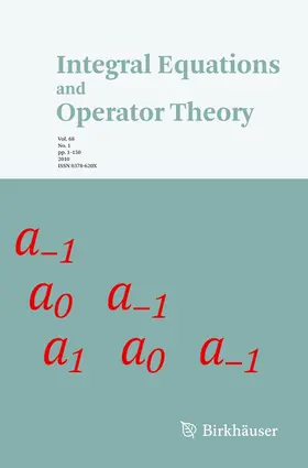 Integral Equations and Operator Theory | Birkhäuser | Zeitschrift | sack.de