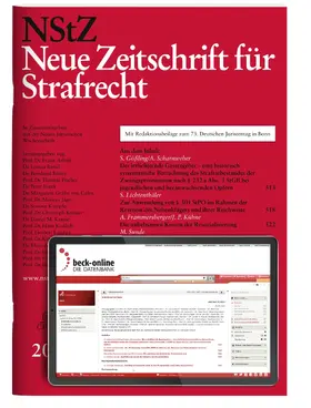 Dahs, Hans / Dittmann, Thomas / Fischer, Thomas u.a. |  Neue Zeitschrift für Strafrecht (NStZ) | Zeitschrift |  Sack Fachmedien