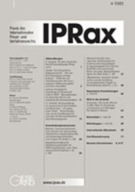 Praxis des internationalen Privat- und Verfahrensrecht (IPRax) | Verlag Ernst und Werner Gieseking | Zeitschrift | sack.de