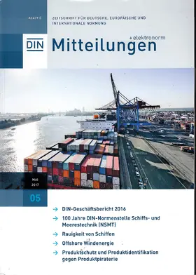 DIN Deutsches Institut für Normung e.V. |  DIN-Mitteilungen | Zeitschrift |  Sack Fachmedien
