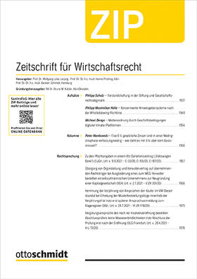 Zeitschrift für Wirtschaftsrecht - ZIP | Otto Schmidt | Zeitschrift | sack.de