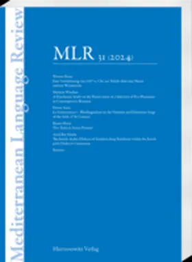  Mediterranean Language Review | Zeitschrift |  Sack Fachmedien