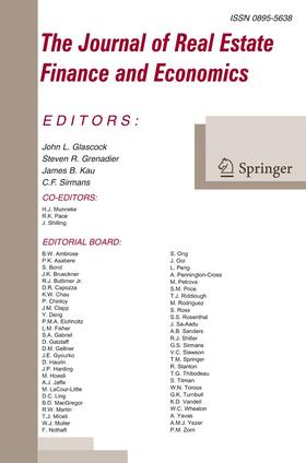 Editor-in-Chief: J.L. Glascock / S. Grenadier / J.B. Kau / C.F. Sirmans |  The Journal of Real Estate Finance and Economics | Zeitschrift |  Sack Fachmedien