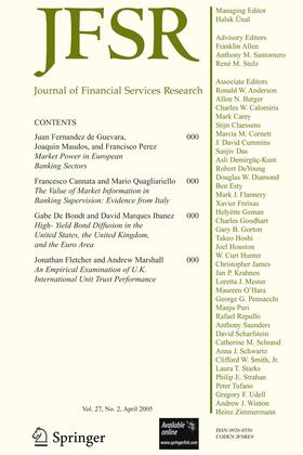 Managing Editor: Haluk Unal |  Journal of Financial Services Research | Zeitschrift |  Sack Fachmedien