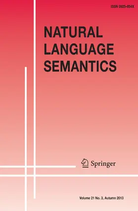 Editors: I. Heim / A. Kratzer |  Natural Language Semantics | Zeitschrift |  Sack Fachmedien