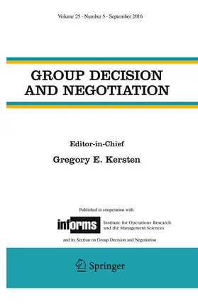 Group Decision and Negotiation | Springer | Zeitschrift | www.sack.de