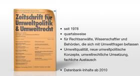 Deutscher Fachverlag GmbH, Fachmedien Recht, Frankfurt am Main |  Zeitschrift für Umweltpolitik und Umweltrecht (ZfU) | Zeitschrift |  Sack Fachmedien