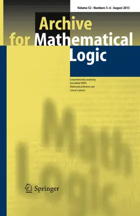  Archive for Mathematical Logic | Zeitschrift |  Sack Fachmedien