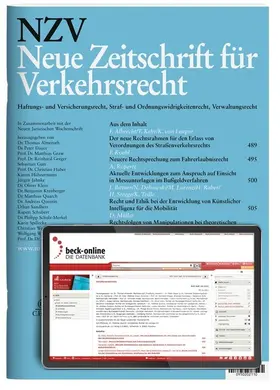 Neue Zeitschrift für Verkehrsrecht (NZV) | C.H.Beck | Zeitschrift | sack.de